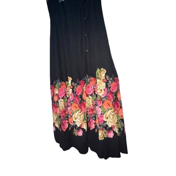 Free People Maxi Dress Size X Small Black Floral - Picture 8 of 15